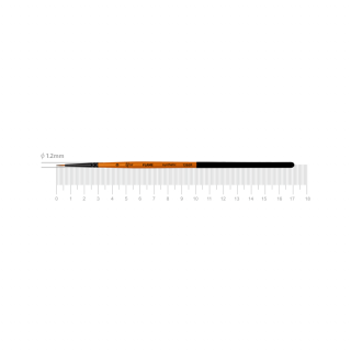 Пензель синтетика кругла FLAME 1368R №0 коротка ручка ROSA