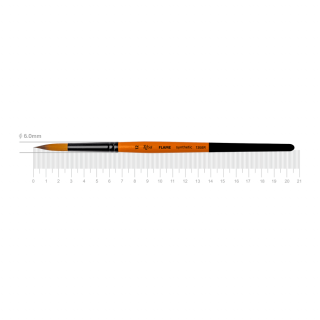 Пензель синтетика кругла FLAME 1368R №12 коротка ручка ROSA