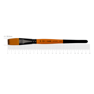 Пензель синтетика плоска FLAME 1368F №20 коротка ручка ROSA