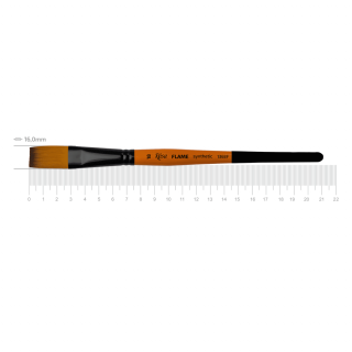 Пензель синтетика плоска FLAME 1368F №18 коротка ручка ROSA
