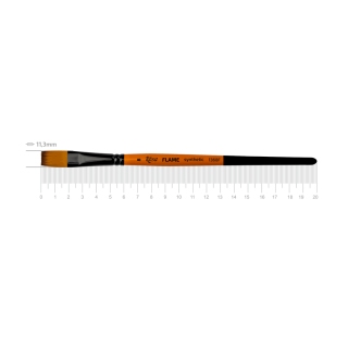 Пензель синтетика плоска FLAME 1368F №8 коротка ручка ROSA