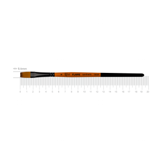 Пензель синтетика плоска FLAME 1368F №6 коротка ручка ROSA