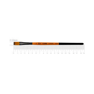 Пензель синтетика плоска FLAME 1368F №4 коротка ручка ROSA