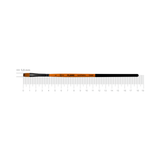 Пензель синтетика плоска FLAME 1368F №1 коротка ручка ROSA