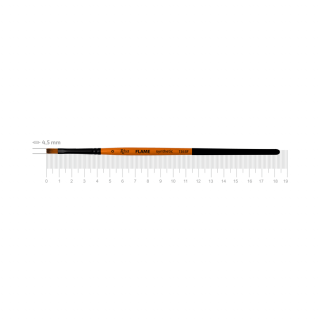 Пензель синтетика плоска FLAME 1368F №0 коротка ручка ROSA