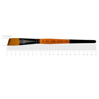 Пензель синтетика кутова FLAME 1368А №18 коротка ручка ROSA