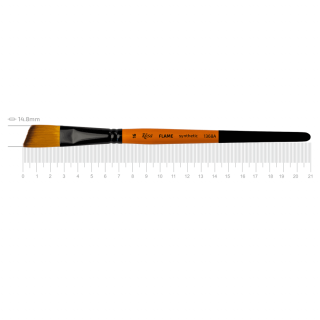 Пензель синтетика кутова FLAME 1368А №16 коротка ручка ROSA