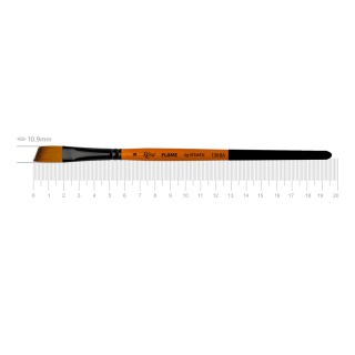 Пензель синтетика кутова FLAME 1368А №8 коротка ручка ROSA