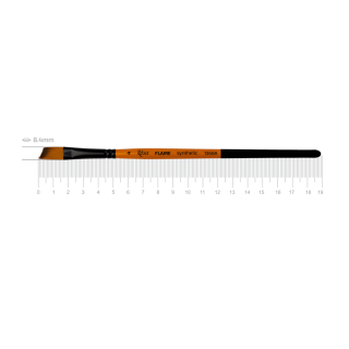 Пензель синтетика кутова FLAME 1368А №4 коротка ручка ROSA