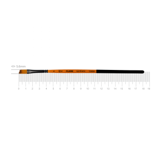 Пензель синтетика кутова FLAME 1368А №1 коротка ручка ROSA