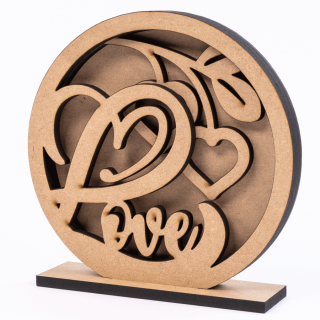 3D композиція „Love“ 2, МДФ, 15х15см, ROSA Talent