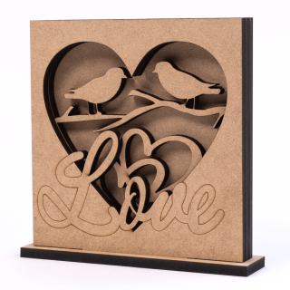 3D композиція „Love“ 4, МДФ, 14х14,5см, ROSA Talent