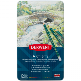 Набір кольорових олівців Artists 12 шт металева коробка Derwent
