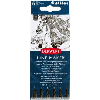 Набір лінерів Line Maker Black 6шт чорні Derwent