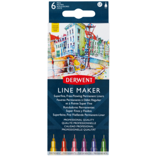 Набір лінерів Line Maker Colour 6шт кольорові Derwent