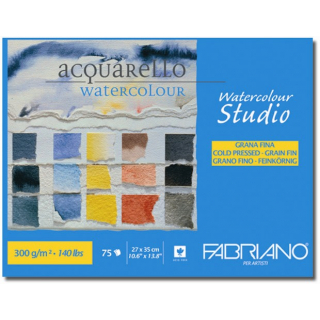 Склейка для акварелі Watercolor Studio A4 (27х35см) 300г/м2 75л середнє зерно Fabriano