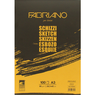 Склейка для ескізів Schizzi Sketch A3 (29,7x42 см) 90г/м2 100л. Fabriano