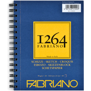 Альбом на спіралі для рисунку та ескізів 1264 90г/м2 слонова кістка Fabriano