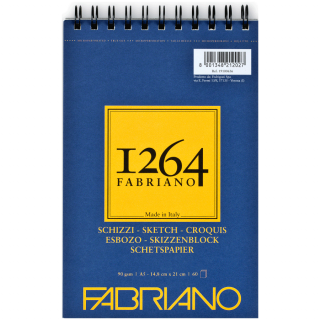 Альбом на спіралі (горизонтальна) для рисунку та ескізів 1264 90г/м2 60л слонова кістка Fabriano