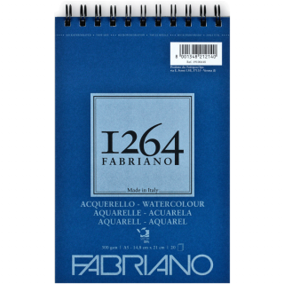 Альбом на спіралі для акварелі 1264 А5 300г/м2 20л СР 25% бавовни Fabriano