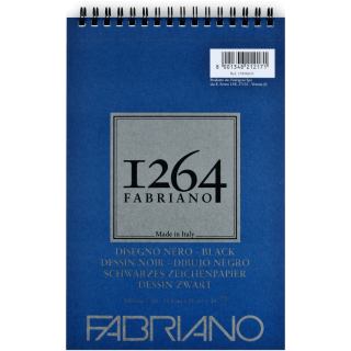 Альбом на спіралі для рисунку 1264 А5 (14,8х21 см) 200г/м2 20л чорний Fabriano