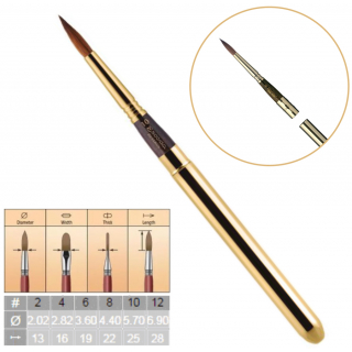 Колонок круглий TRAVEL BRUSH RESERVA 1214 №8 к.р. пензель Еscoda