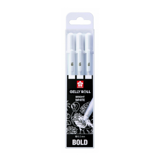 Набір гелевих ручок BASIC 10 FINE BOLD 3шт Білі Sakura