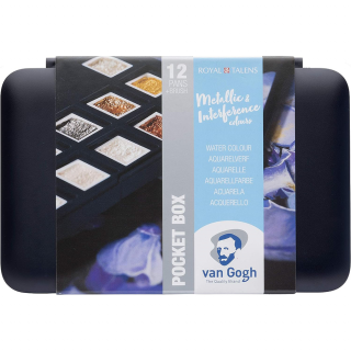 Набір акварельних фарб VAN GOGH Pocket box SPECIALTY 12 кювет+пензлик Royal Talens