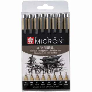 Набір лінерів PIGMA Micron 8шт Чорний Sakura