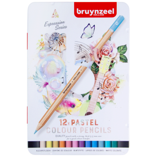 Набір кольорових олівців EXPRESSION PASTEL 12шт металева коробка Bruynzeel