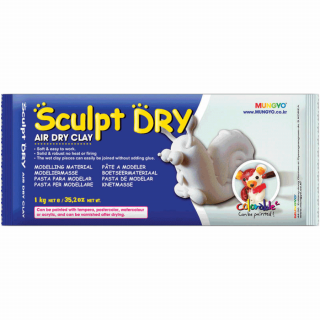Маса для моделювання біла самозастигаюча 1кг ''Sculpt Dry'' MUNGYO   