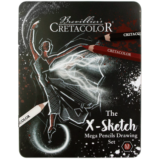 Набір олівців для рисунку X-SKETCH Mega Sketching 12 шт. мет. коробка Cretacolor