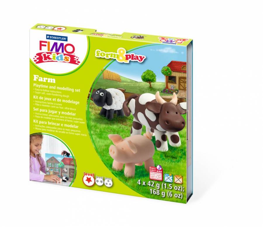 Набір пластики Fimo kids "Ферма" 4кол 42г Fimo~#]