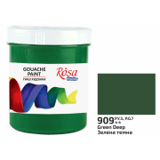 Фарба гуашева, Зелена темна (909), 100мл, ROSA Studio