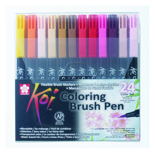Набір маркерів Koi Coloring Brush Pen 24кол Sakura~#]