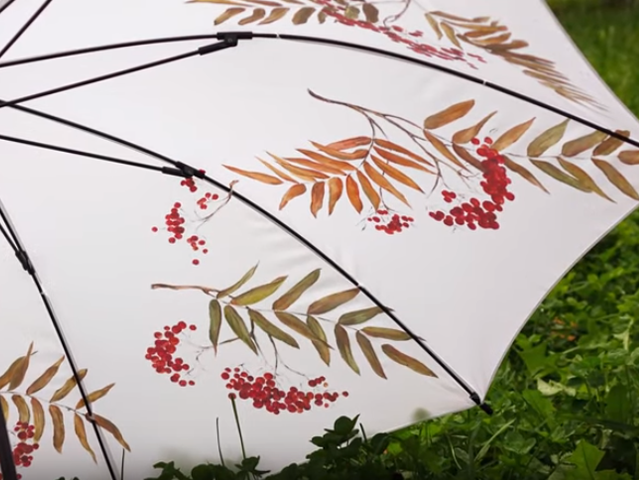 Розпис парасольки акриловими фарбами для тканин