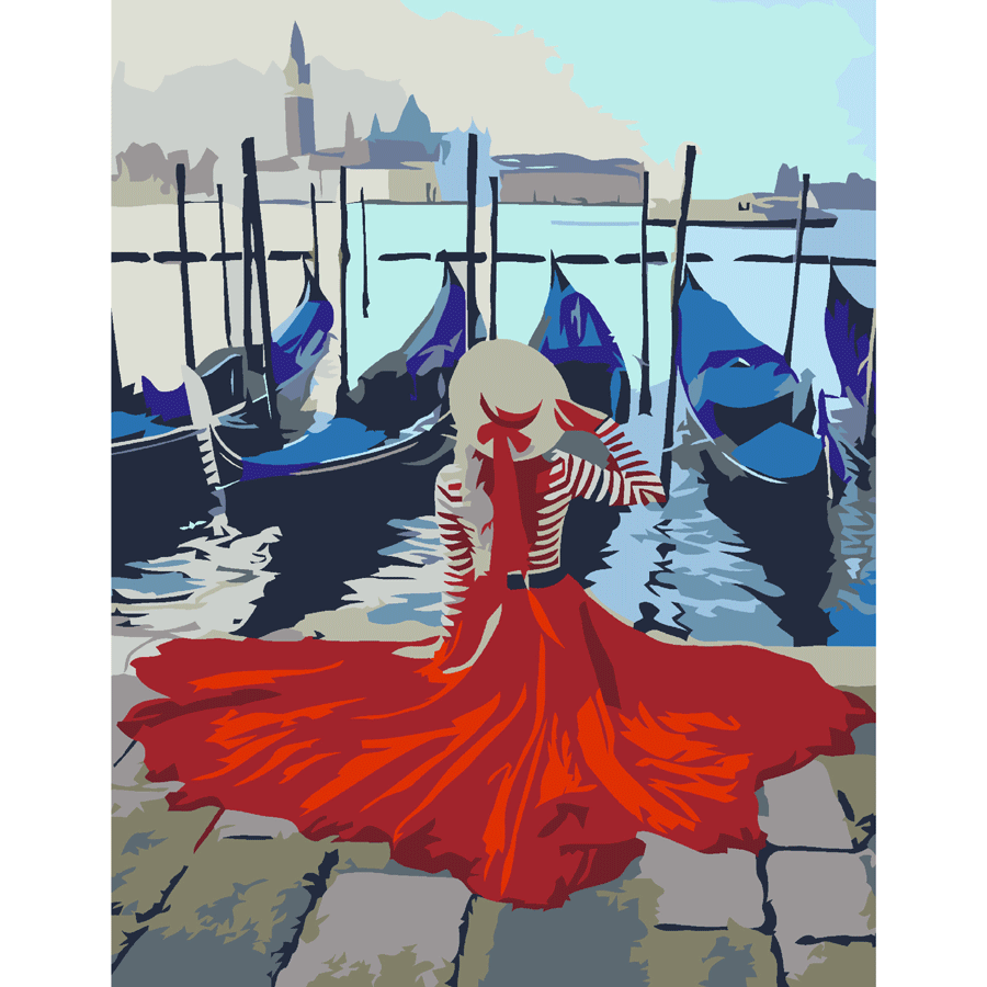 Набір-стандарт картина за номерами „Набережна Венеції“ 35х45см ROSA START~#]