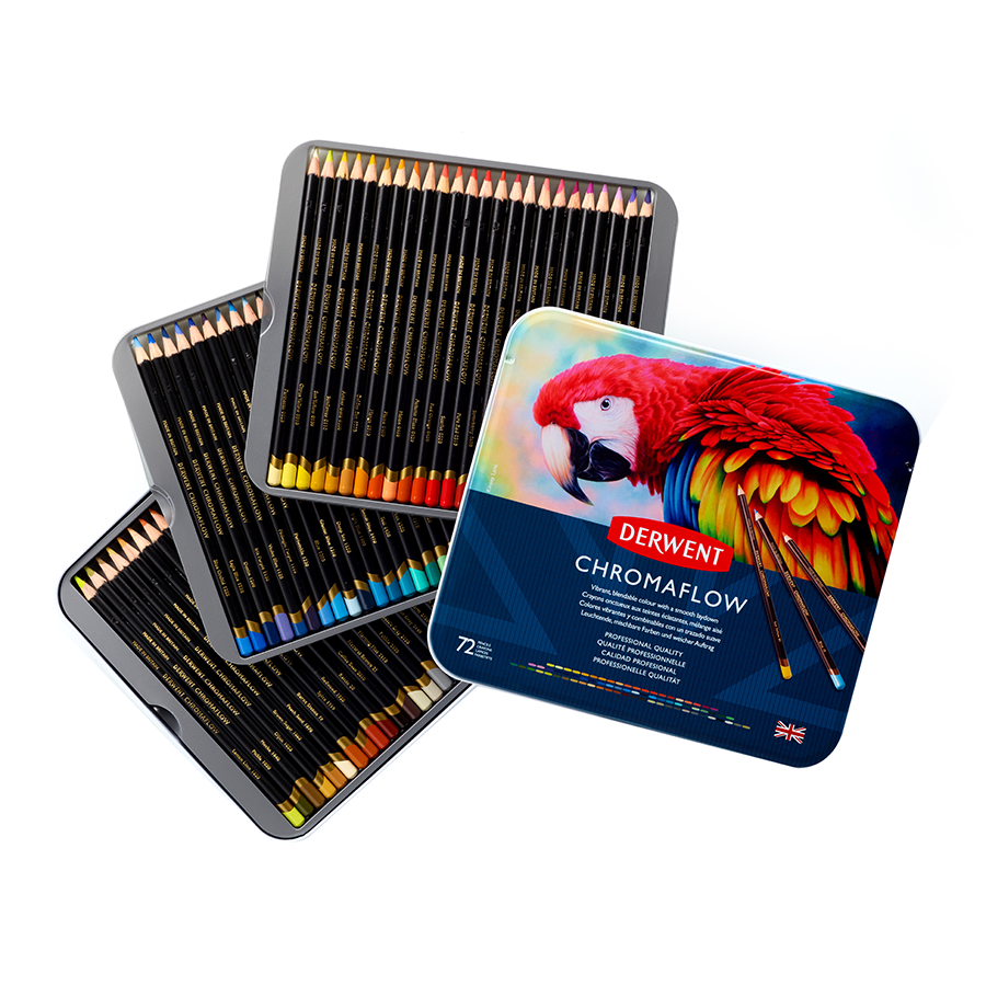 Набір кольорових олівців Chromaflow 72шт. мет.коробка Derwent