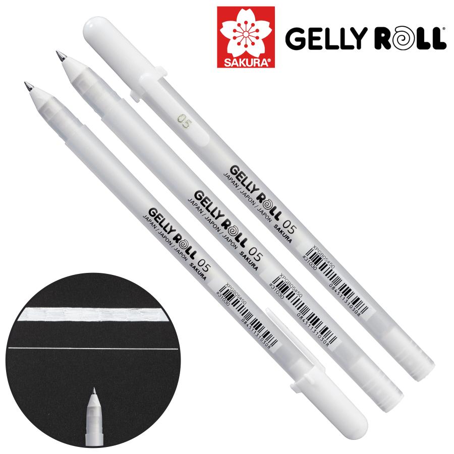 Ручка гелева Біла 05 FINE (лінія 0.3mm) Gelly Roll Basic Sakura~#]