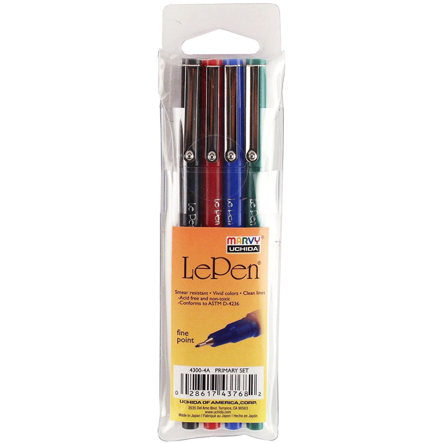 Набір ручок для паперу Le pen Класичні відтінки 4шт Marvy~#]