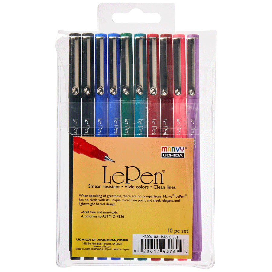 Набір ручок для паперу Le pen Класичні відтінки 10шт Marvy