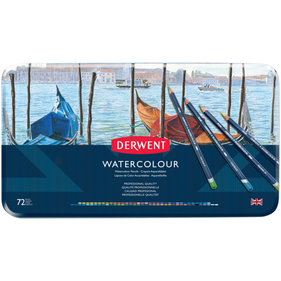 Набір акварельних олівців Watercolour 72кол в металалевій коробці Derwent~#]