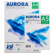 Альбом для акварелі Watercolour, А5, 300г/м2, 12 л, Rough, крупне зерно, Aurora