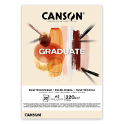 Склейка паперу для міксованих технік GRADUATE  MIXED MEDIA, А5 (14,8*21см), 220г/м2, 30л, натуральні кольори, Canson