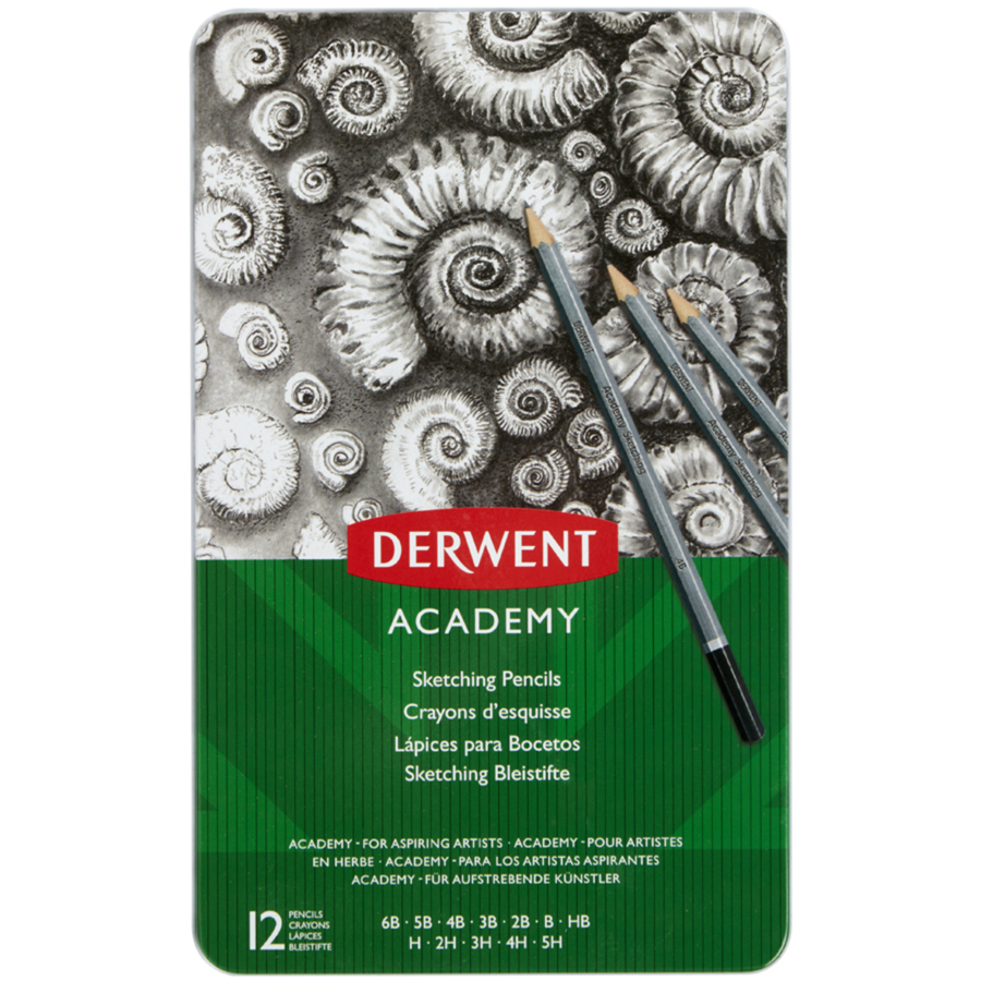 Графітні олівці Academy 12шт Derwent~#]