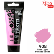 Фарба акрилова для тканин, Рожева світла (08), 60мл, ROSA Talent