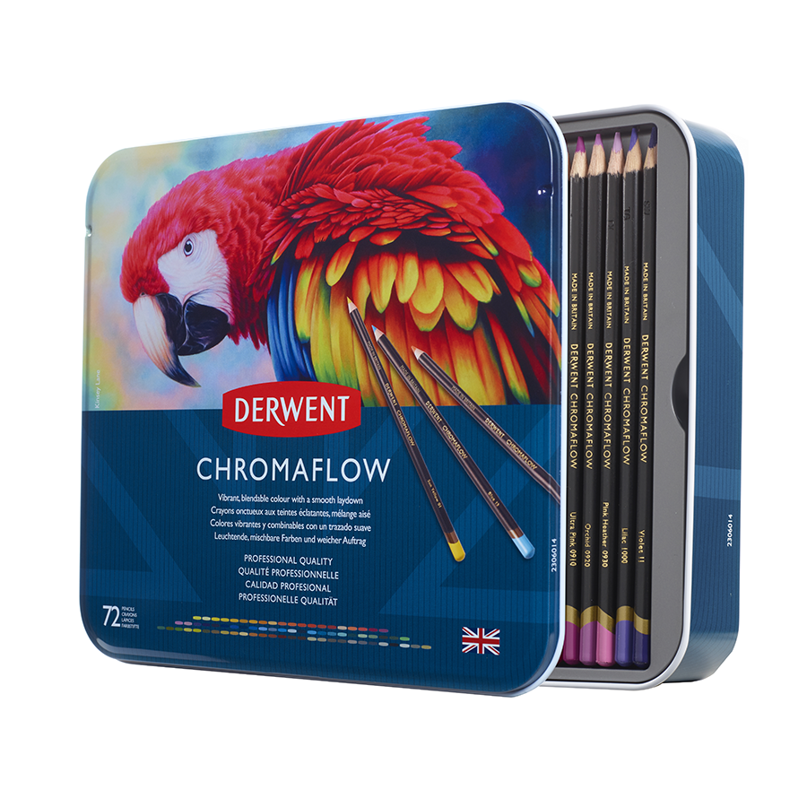 Набір кольорових олівців Chromaflow 72шт. мет.коробка Derwent