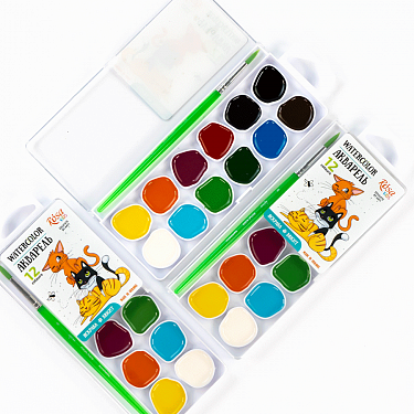 Матеріали для дитячої творчості ROSA Kids: акварельні, гуашеві фарби та пластилін.  �4