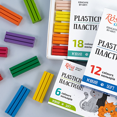 Матеріали для дитячої творчості ROSA Kids: акварельні, гуашеві фарби та пластилін.  �11